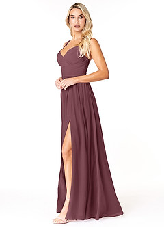 Azazie Chanel Bridesmaid Dresses Sangria A-Line Pleated Chiffon Dress image3