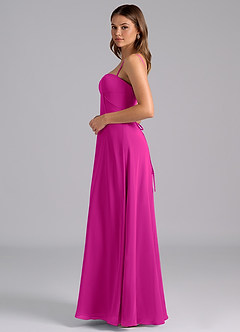 Azazie Valentine Jurken voor bruidsmeisjes Jurk van Chiffon met A-Lijn Korset Fuchsia image4