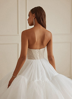 Christian Siriano Bridal for Azazie 2007 Wedding Dresses Diamond White Nude Ball-Gown Sequins Tulle Dress image6