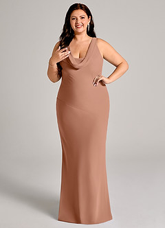 Azazie Rylina Bridesmaid Dresses Bronzer Mermaid Pleated Chiffon Dress image10