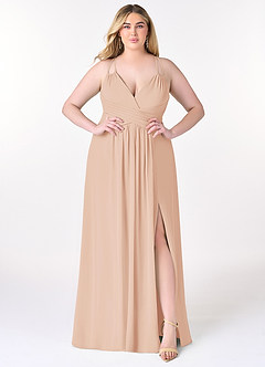 Azazie Farren Bridesmaid Dresses English Rose A-Line Pleated Chiffon Convertible Dress image10