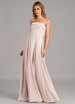 Azazie Lucienne Brudtärnklänningar Klänning av A-Linje i Chiffong Axelbandslös Rosenblad Konvertibel image6