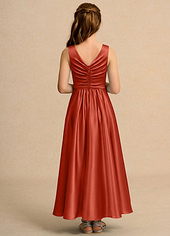 Azazie Ducky Girls Formal Flower Girl Klänningar Klä A-Line i Stretch Satin Plisserad image2