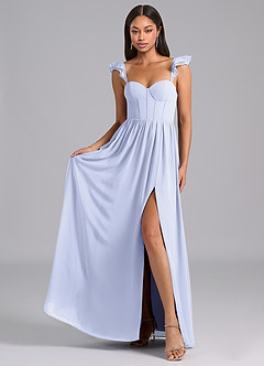 Azazie Denisse Bridesmaid Dresses Lavender A-Line Ruched Chiffon Dress image4