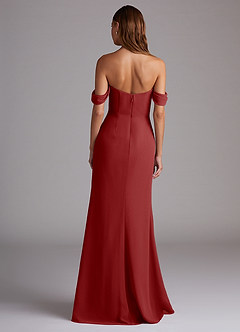 Azazie Saige Bridesmaid Dresses Rust A-Line Off the Shoulder Chiffon Convertible Dress image7