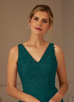 Azazie Joules Mother of the Bride Dresses Peacock A-Line Sequins Chiffon Dress image6