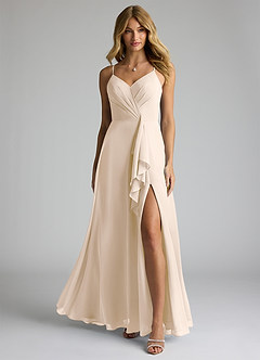 Azazie Akita Bridesmaid Dresses White Alabaster A-Line Chiffon Dress image3