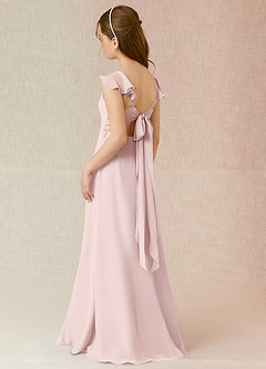 Azazie Everett Junior Blushing Pink A-Line Chiffon Dress image4