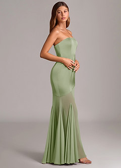 Azazie Uma Final Sale Dusty Sage Mermaid Strapless Chiffon Convertible Dress image4