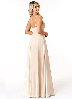Azazie Moira Bridesmaid Dresses White Alabaster A-Line Scoop Chiffon Dress image5