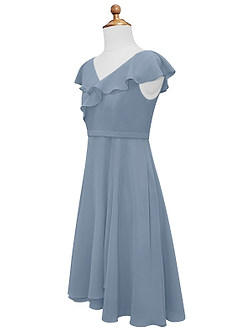 Azazie Posie Junior MAI TAI A-Line Ruched Chiffon Dress image9