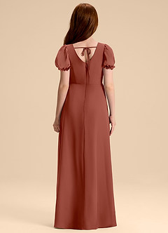 Azazie Priya Junior Auburn A-Line Blouson Chiffon Dress image2