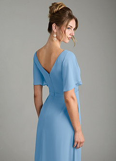 Azazie Ambrosia Bridesmaid Dresses Powder Blue A-Line Pleated Chiffon Dress image7