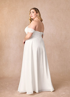 Azazie Zadie Wedding Dresses A-Line Off the Shoulder Chiffon Floor-Length Dress image10