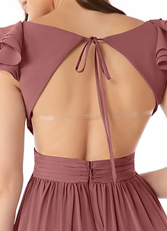 Azazie Kasia Final Sale Dusk A-Line Ruched Chiffon Dress image7