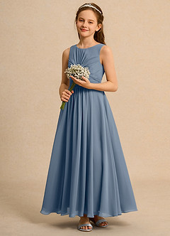 Azazie Ducky Junior Formal Flower Girl Dresses Twilight A-Line Pleated Chiffon Dress image6