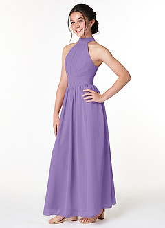 Azazie Iman Junior Tahiti A-Line Pleated Chiffon Dress image3