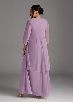 Azazie Manuella vestidos de madre de la novia Vestido de Glicinia de Gasa de Corte En A con Cuello en V plisado image15