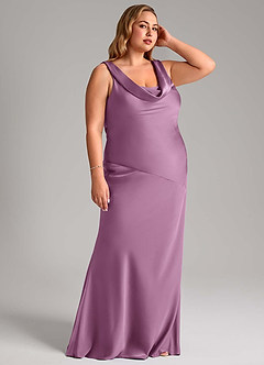 Azazie Rylina Bridesmaid Dresses Wisteria Mermaid Stretch Satin Dress image10