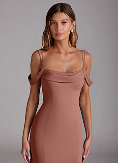 Azazie Callan Bridesmaid Dresses Cedar Rose Mermaid Pleated Chiffon Convertible Dress image4