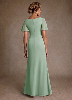Azazie Suffolk Abiti per la Madre della Sposa Abito A-Line in Chiffon Plissettato Agave image3