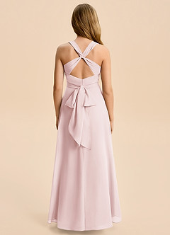 Azazie Kirsten Junior Linia A Pofałdowany Szyfon Długość podłogi Młodsza druhna Sukienka image3