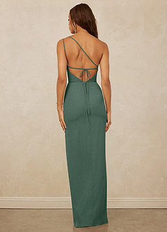 Christian Siriano Bridal for Azazie 1003 Bridesmaid Dresses Sea Moss Sheath One Shoulder Chiffon Dress image2