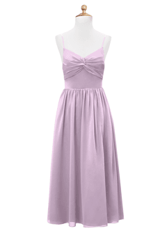 Azazie Zeya Junior A-Linie Chiffon Kleid Frostiges Flieder image7