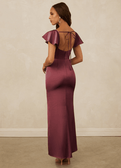Christian Siriano Bridal for Azazie 1005 Brautjungfernkleider Etui Herzausschnitt Stretch-Satin Kleid Merlot image2