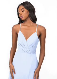 Azazie Everleigh Robes de demoiselle d'honneur Robe Trapèze en Mousseline de soie Plissé en cœur Eis image7