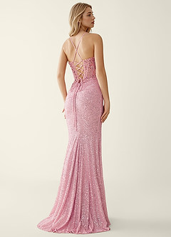 Noellress Pink Lace Sequin Embroidery Beading Prom Dress image7