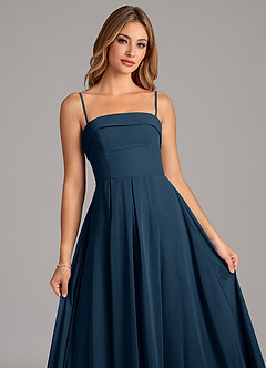 Azazie Lucienne Bridesmaid Dresses Dark Navy A-Line Strapless Chiffon Convertible Dress image7