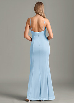 Azazie Sorcha Bridesmaid Dresses Sky Blue Mermaid Pleated Mesh Dress image5