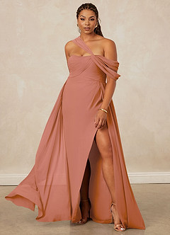 Christian Siriano Bridal for Azazie 1014 Robes de demoiselle d'honneur Robe Trapèze en Mousseline de soie Épaule décolletée Mai Tai image9