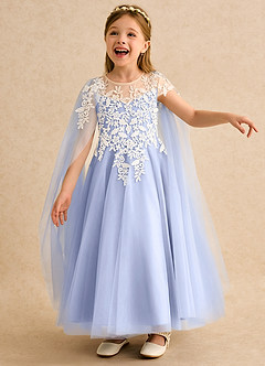 Azazie Dandelion Robe Demoiselle D'honneur Fillette Robe Princesse en Dentelle Eis image1