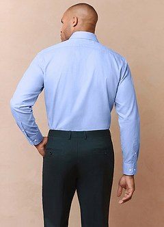 front Jermyn Azul Claro Camisa de vestir 100 % algodón que no necesita planchado