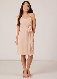 Azazie Doll Junior Amethyst A-Line Bow Chiffon Dress image1