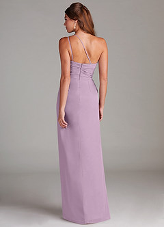 Azazie Eren Bridesmaid Dresses Wisteria Sheath One Shoulder Chiffon Dress image7