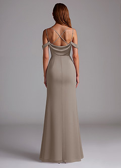 Azazie Callan Bridesmaid Dresses Taupe Mermaid Pleated Chiffon Convertible Dress image2