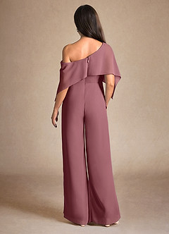Azazie Halima Mother of the Bride Dresses Desert Rose Jumpsuit/Pantsuit Side Slit Chiffon Dress image3