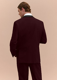 front Winston Burgundy Shawl Lapel Tuxedo Jacket