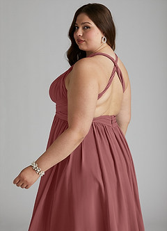 Azazie Ashia Final Sale Amethyst A-Line Pleated Chiffon Dress image8