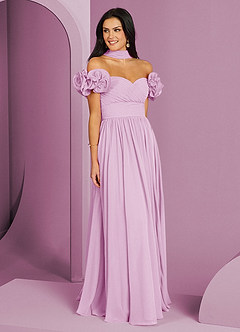 Barbie ♥ Azazie Jurken voor bruidsmeisjes Converteerbaar Jurk van Chiffon met A-Lijn Off the Shoulder Snoep Roze image15