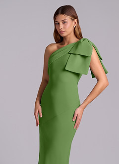 Azazie Yuanna Bridesmaid Dresses Basil Mermaid One Shoulder Chiffon Dress image7