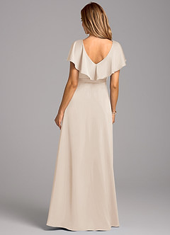 Azazie Lainey Bridesmaid Dresses White Alabaster A-Line with Pockets Stretch Satin Dress image2