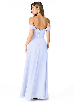 Azazie Kaitlynn Abiti da Damigella Abito Convertibile Impero in Chiffon Increspato Lavanda image3