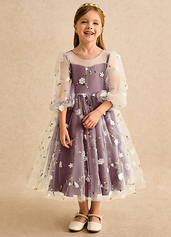 Azazie Elowen Flower Girl Dresses Sangria A-Line Sweetheart Neckline Lace Dress image5