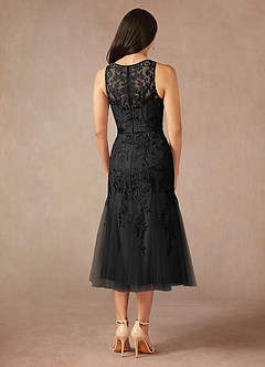 Azazie Herrin Mother of the Bride Dresses Black Mermaid Lace Dress image3