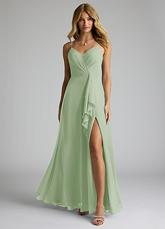 Azazie Akita Bridesmaid Dresses Dusty Sage A-Line Chiffon Dress image3