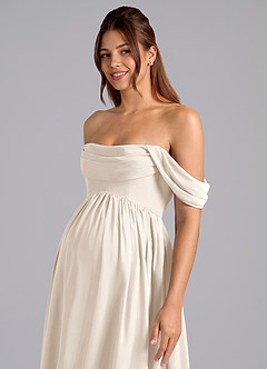 Azazie Saige Maternity Bridesmaid Dresses A-Line Pleated Chiffon Floor-Length Dress image6